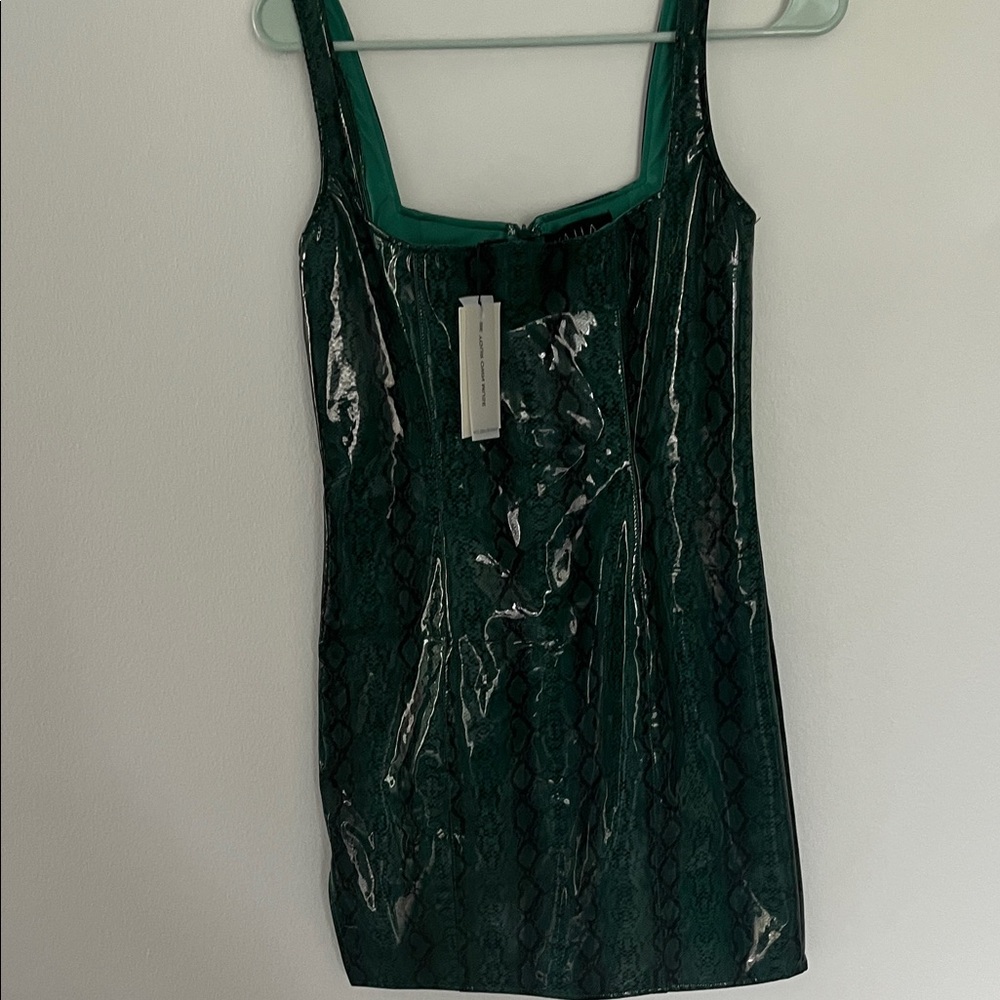 KAIIA FOR ASOS Green Snakeskin Print Dress